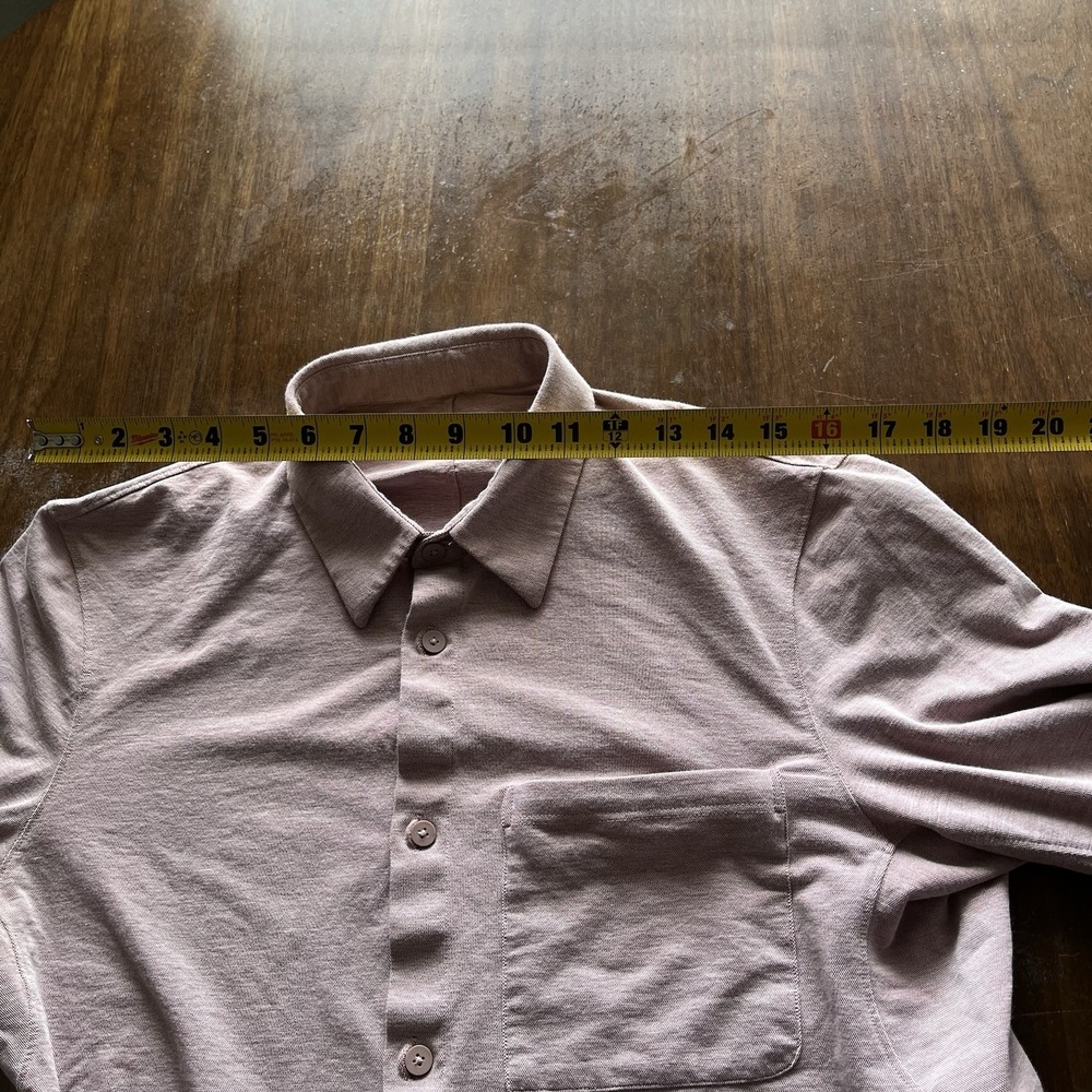 Lululemon Commission Button Down Long Sleeve Shirt Light Pink - L - Picture 7 of 11